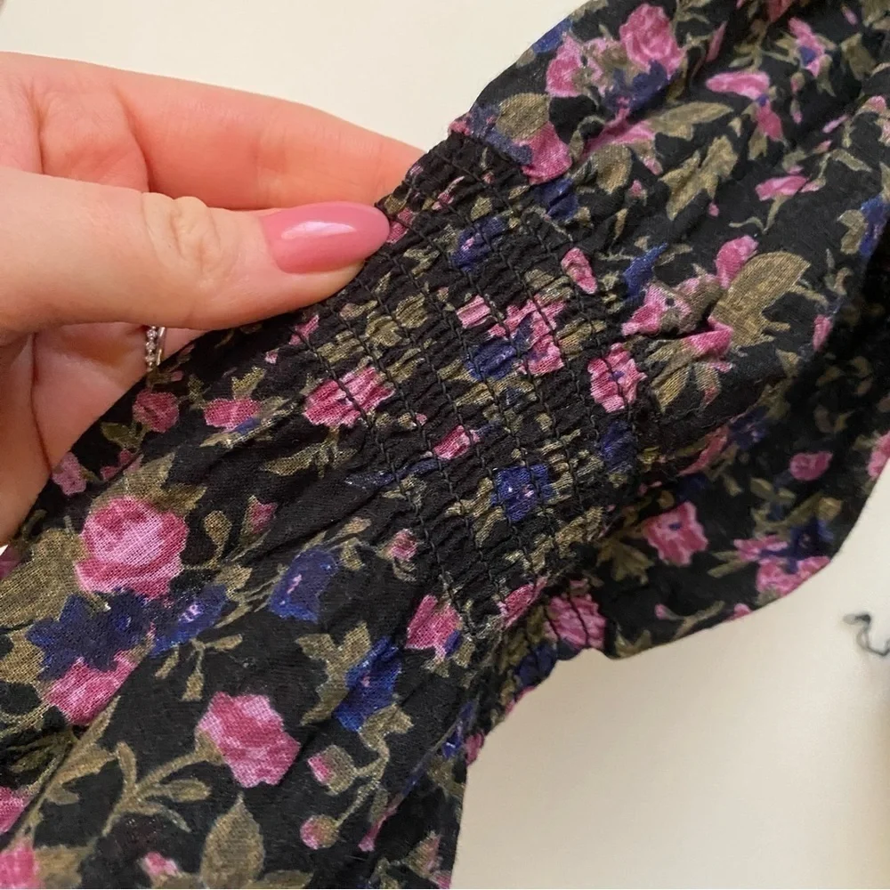 Free people meant to be floral blouse cotton size XS